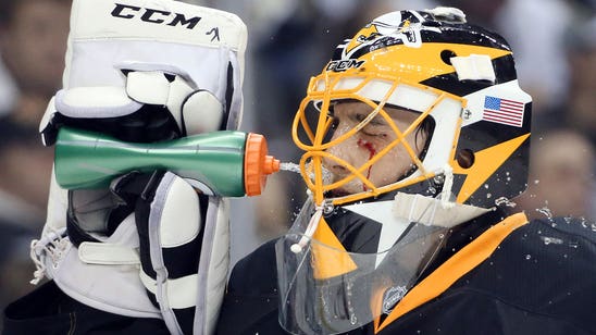 Penguins' Fleury accidentally cut by teammate, finishes win over Canadiens
