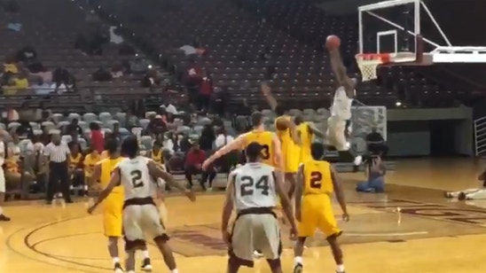 Texas Southern two-sport star throws down must-see reverse dunk