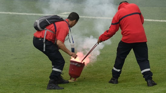 Fans throw flares, explosive on pitch at Euro 2016