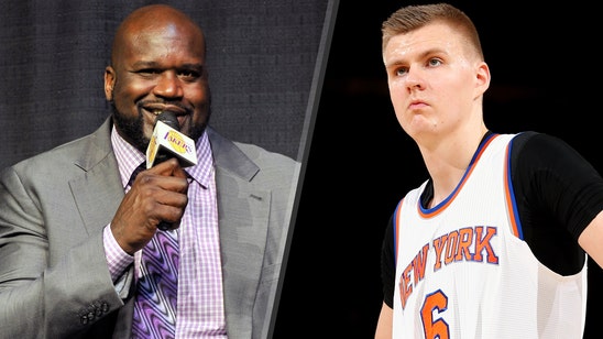 Watch Shaq shatter Kristaps Porzingis' dunking dream with a finger wag