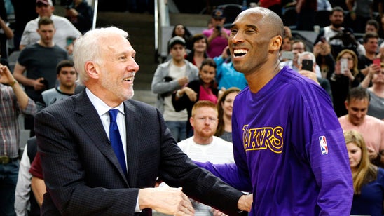 Kobe gets hug from Pop, calls San Antonio 'home away from home'