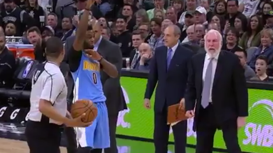 Watch Emmanuel Mudiay hilariously remind Gregg Popovich that he was ejected from game