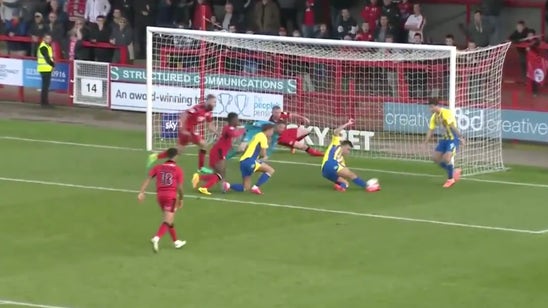 Watch this absolutely ridiculous goalmouth scramble in League Two