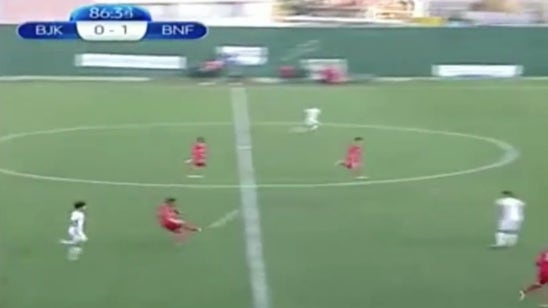 Watch this stunner from beyond midfield in UEFA Youth League competition
