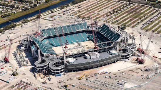 A driver led police on a chase after crashing into barricade at Dolphins stadium