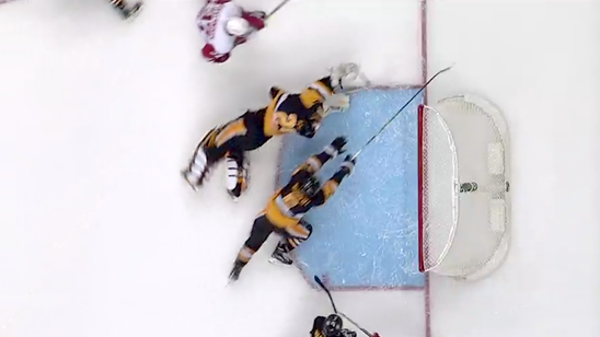 Marc-Andre Fleury makes awesome diving stick save to deny a goal
