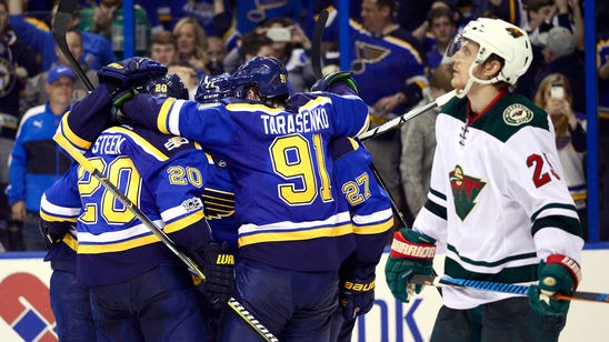 Blues take commanding 3-0 series lead with win over Wild