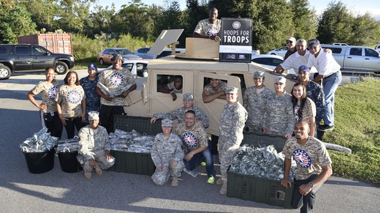 Tobias Harris, Victor Oladipo team up with troops to make care packets