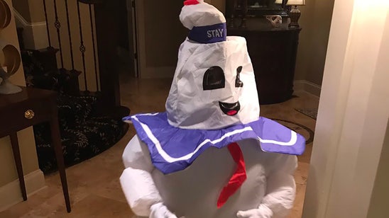 Rodney Childers' son has perfect Stay Puft Marshmallow Man Halloween costume