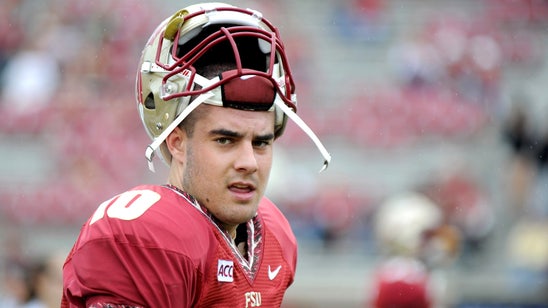 WATCH: FSU's Maguire returns to Peach Bowl with boot on