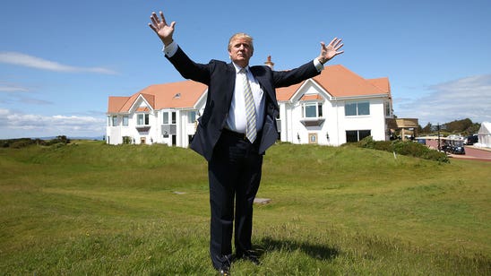 Trump arrives at Women's British Open, says 'world' wanted him there