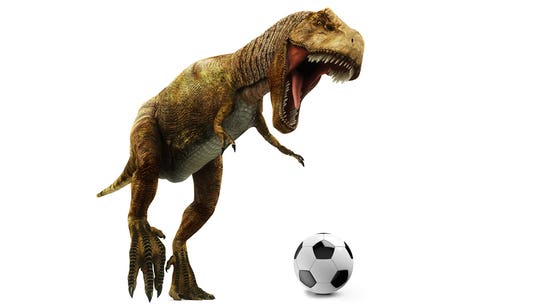 Ex-Colombia great teaches soccer to horse while wearing T-Rex outfit