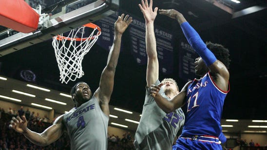 No. 3 Kansas bounces back from loss, tops Kansas State 74-71