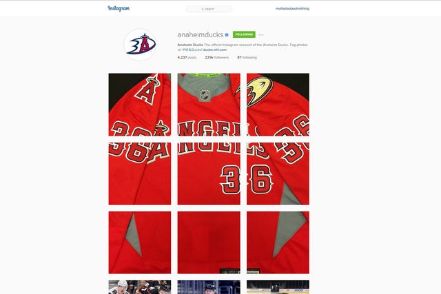 The Ducks 'Angels Night' pregame jersey is awesome