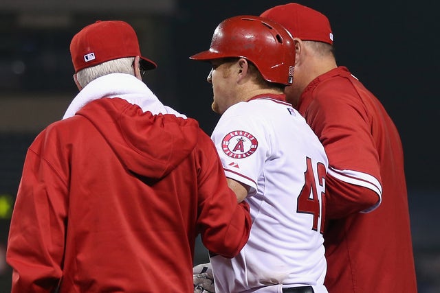 Angels lose leadoff batter Kole Calhoun to a right ankle sprain