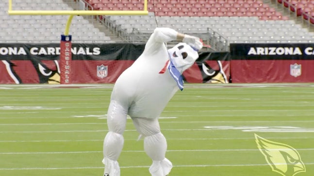 Carson Palmer takes the field in his most ridiculous costume yet