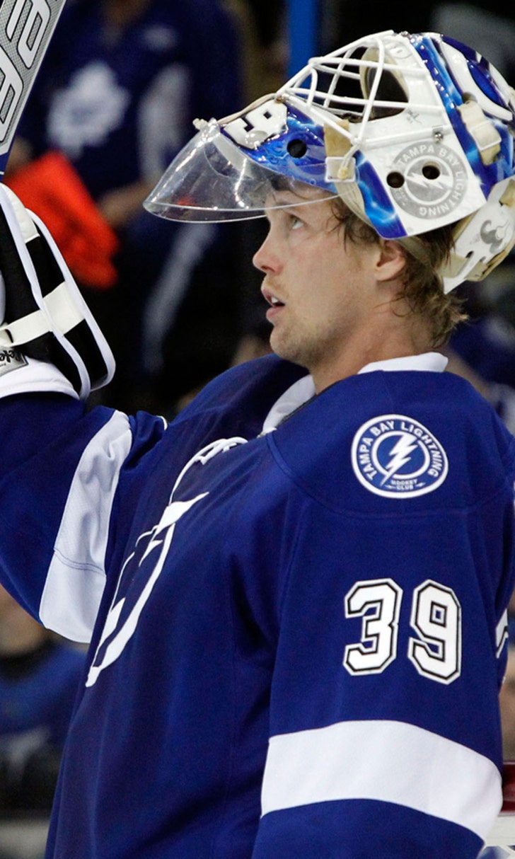 Lightning goalie Anders Lindback earns first star honors from NHL FOX