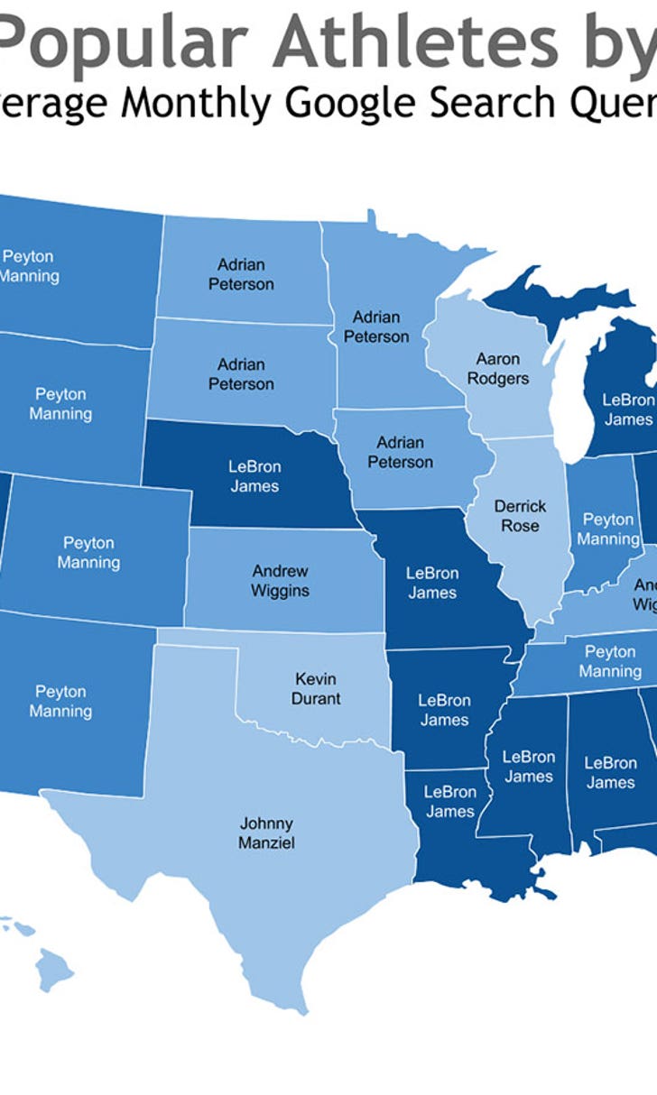 Map reveals mostGoogled athlete in each state FOX Sports