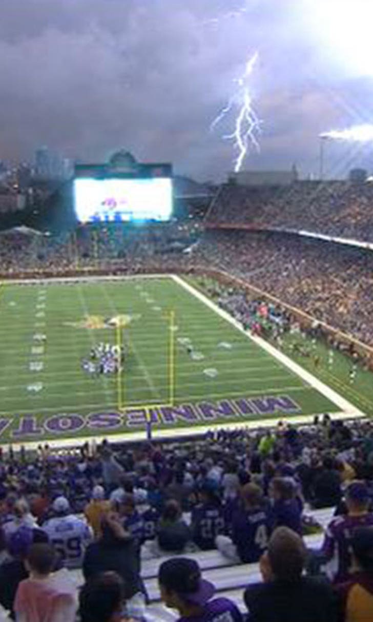 Lightning, severe weather temporarily stop VikingsRaiders preseason
