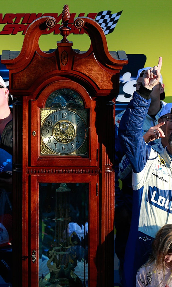 Jimmie Johnson gives Bruton Smith ninth Martinsville grandfather clock