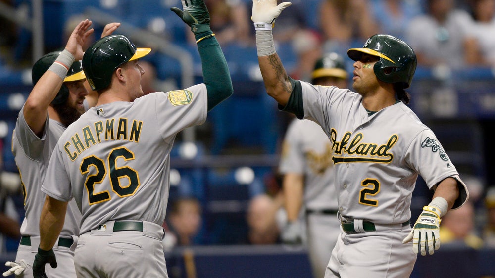 Davis hits slam in 9th but A’s again stumble, Rays win 5-4