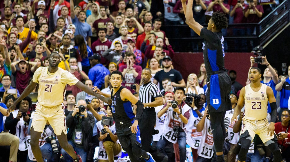 Reddish hits 3 to lift No. 1 Duke over Florida State 80-78