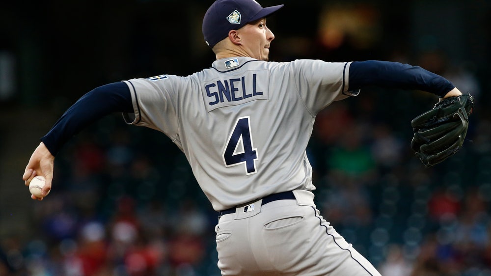 Snell wins 20th, ties Rays record in 4-0 victory over Texas