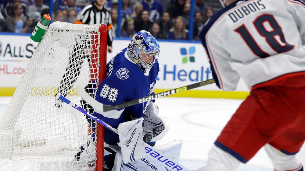 Vasilevskiy, Point help Lightning beat Blue Jackets 4-0