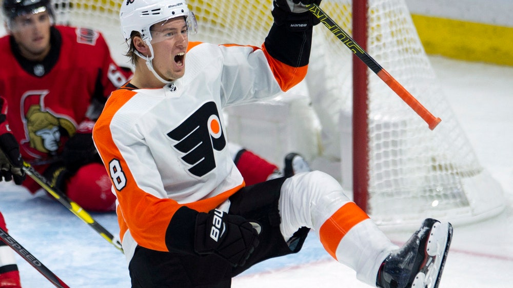 Voracek, Laughton score 2 apiece, Flyers beat Senators 7-4