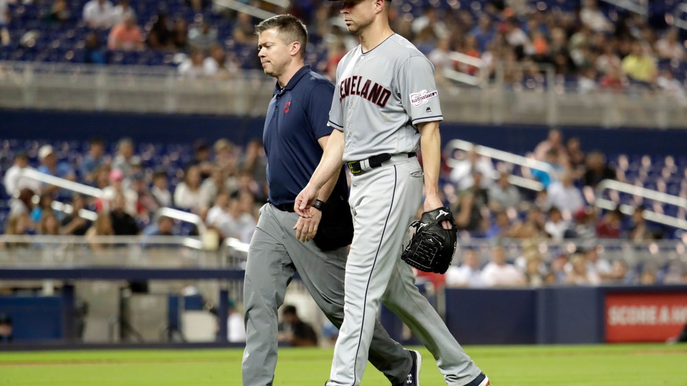 Indians star Kluber hoping broken arm not season ender
