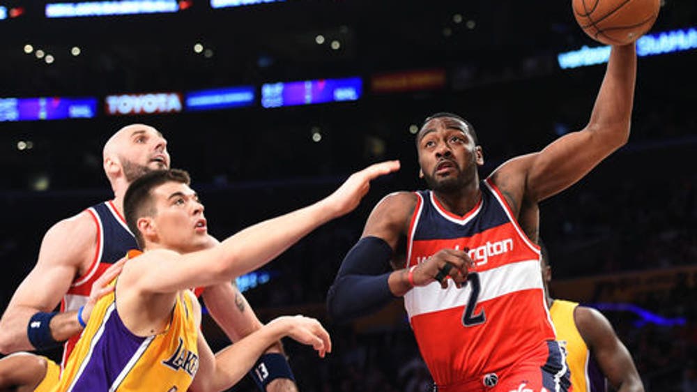 Wizards beat Lakers 119-108 to clinch division title (Mar 28, 2017)