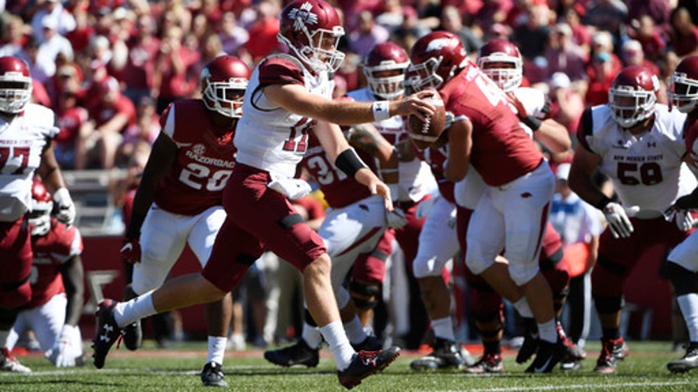 Allen sets season highs in Arkansas win over New Mexico St. (Sep 30, 2017)