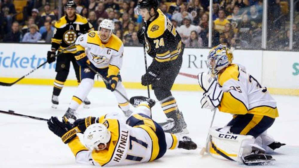 Pastrnak, Marchand score, Bruins hold off Predators 4-3 (Oct 05, 2017)