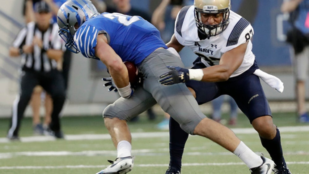 Memphis uses 5 turnovers to hand No. 25 Navy 1st loss, 30-27 (Oct 14, 2017)