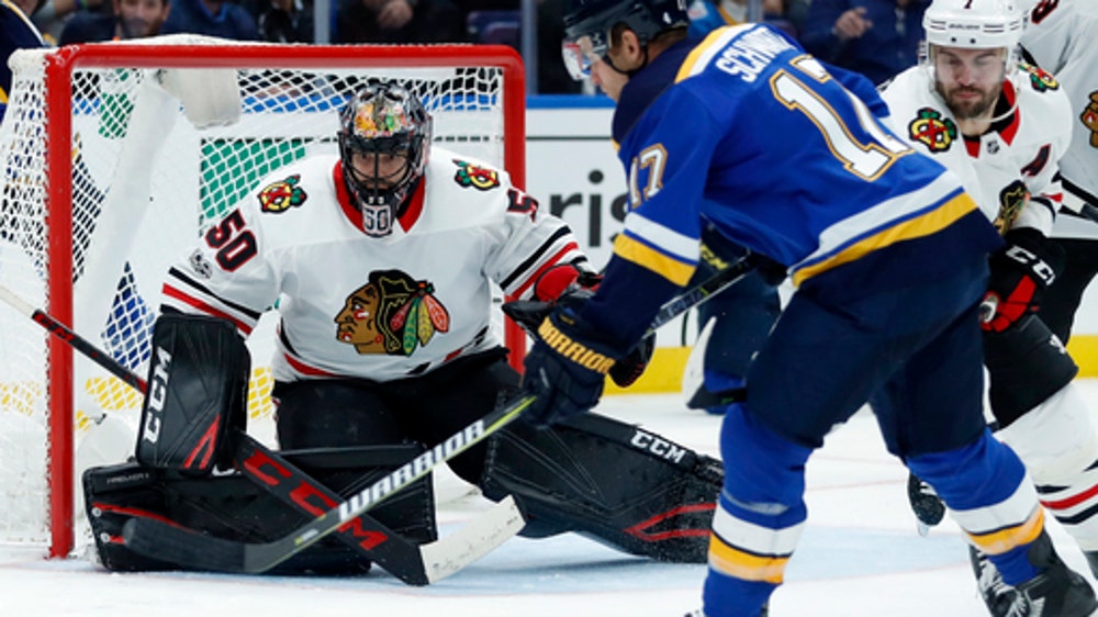 Schwartz has hat trick in Blues' 5-2 victory over Blackhawks