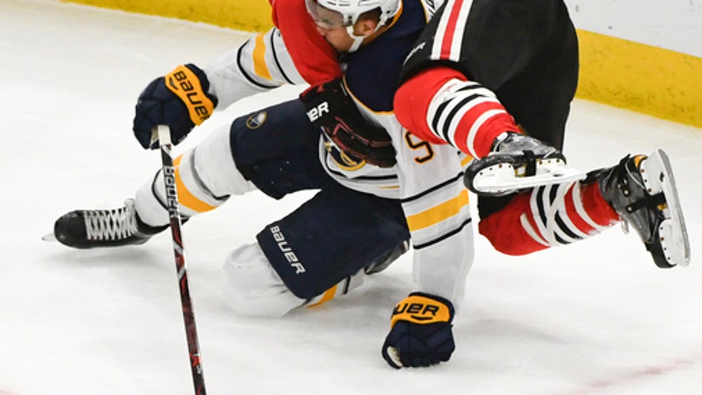 Forsling's goal in OT lifts Blackhawks over Sabres, 3-2 (Dec 08, 2017)