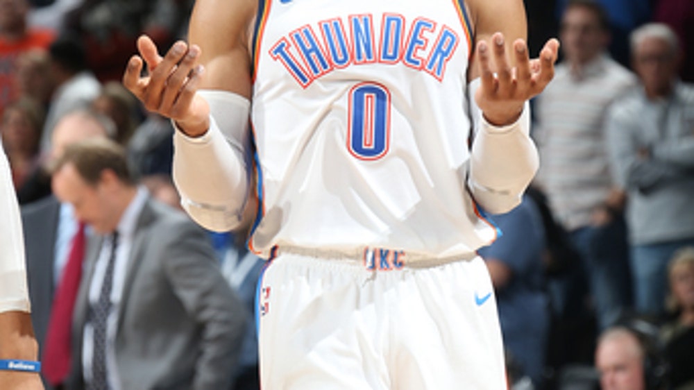 Westbrook's 3-pointer lifts Thunder past Hawks 120-117 (Dec 22, 2017)