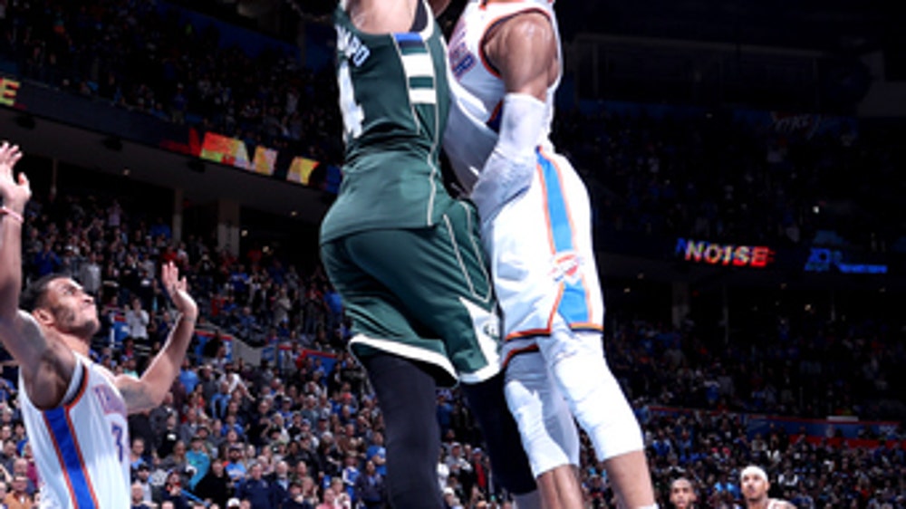 Antetokounmpo's disputed dunk lifts Bucks over Thunder 97-95 (Dec 29, 2017)