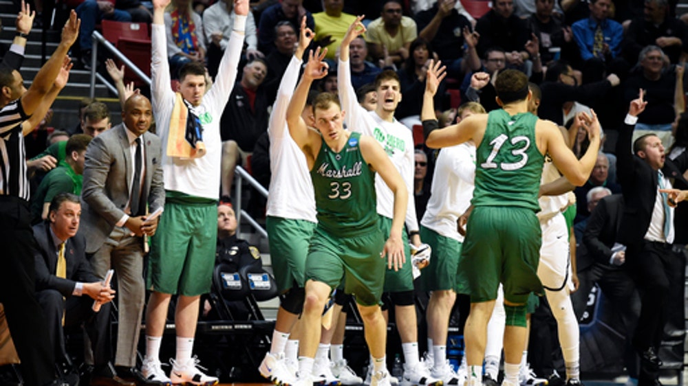 Elmore’s 27 lead 13th-seeded Marshall over Wichita St 81-75