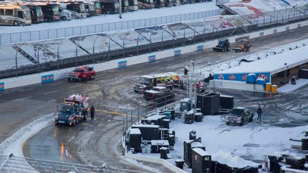 Snow cleared at Martinsville; NASCAR races a day later