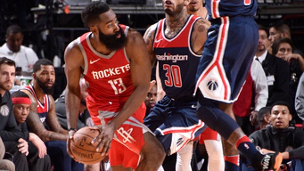 Harden just misses triple-double, Rockets rout Wizards