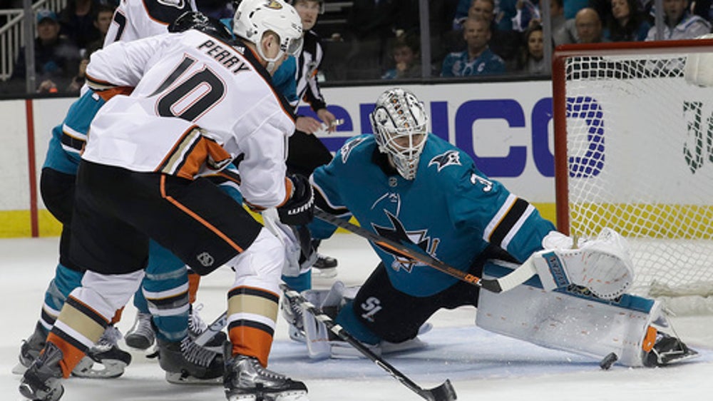 Sharks ride depth, Jones to first-round sweep of Ducks