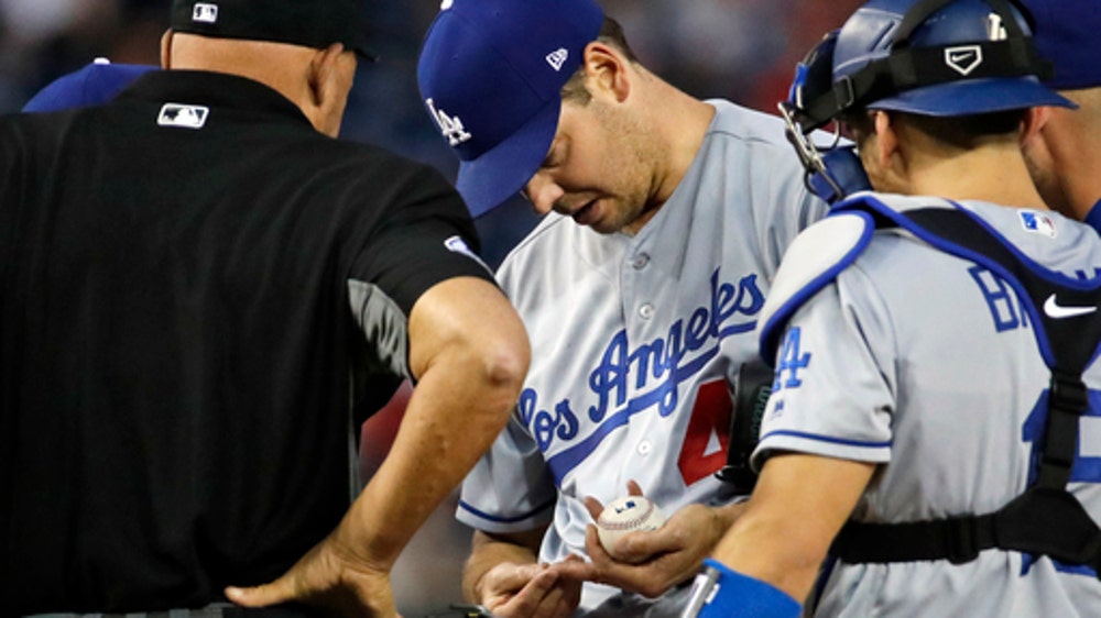 Hill on DL for 2nd time with blister; Kershaw throws 'pen