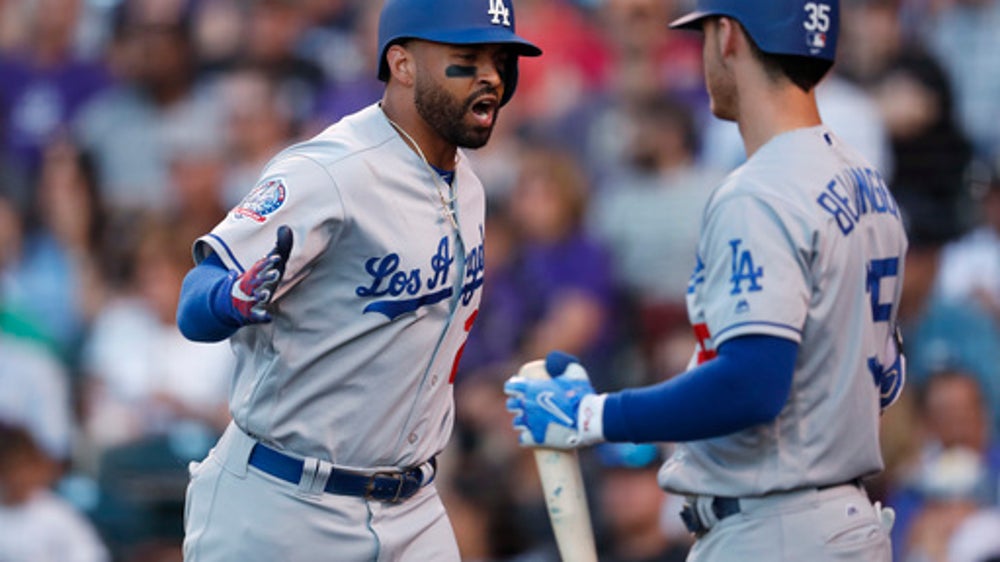 Pederson homers twice, Dodgers use big 7th to rout Rox 12-4