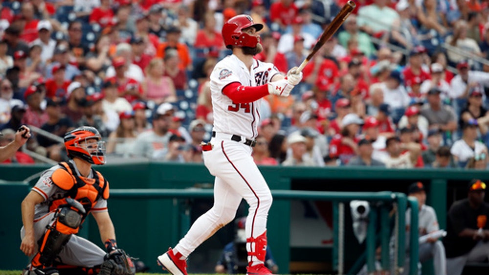 Nationals OF Harper leaves after hit by pitch for 2nd time