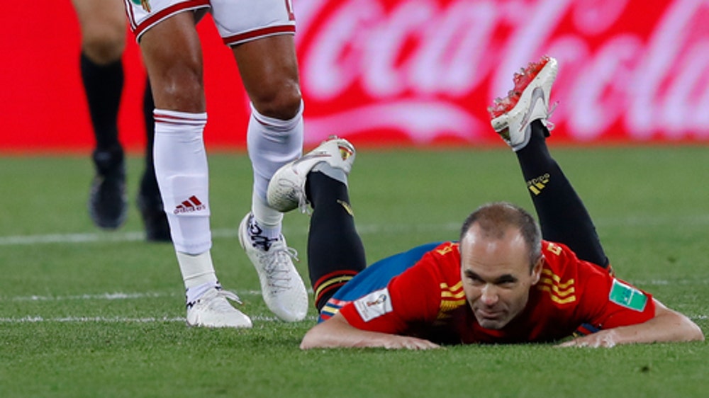 The Latest: Iniesta out for Spain’s World Cup game v Russia