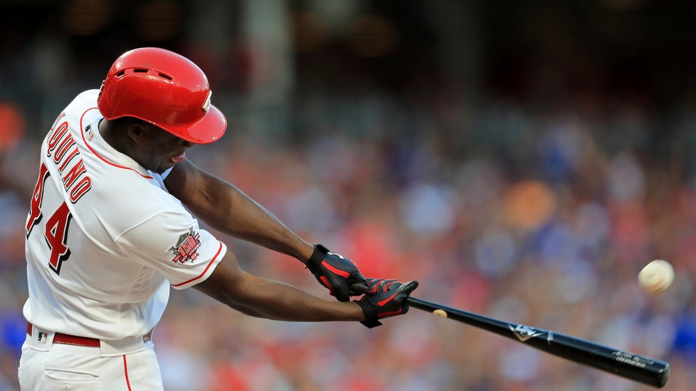 Reds rookie Aquino homers in first 3 at-bats vs Cubs