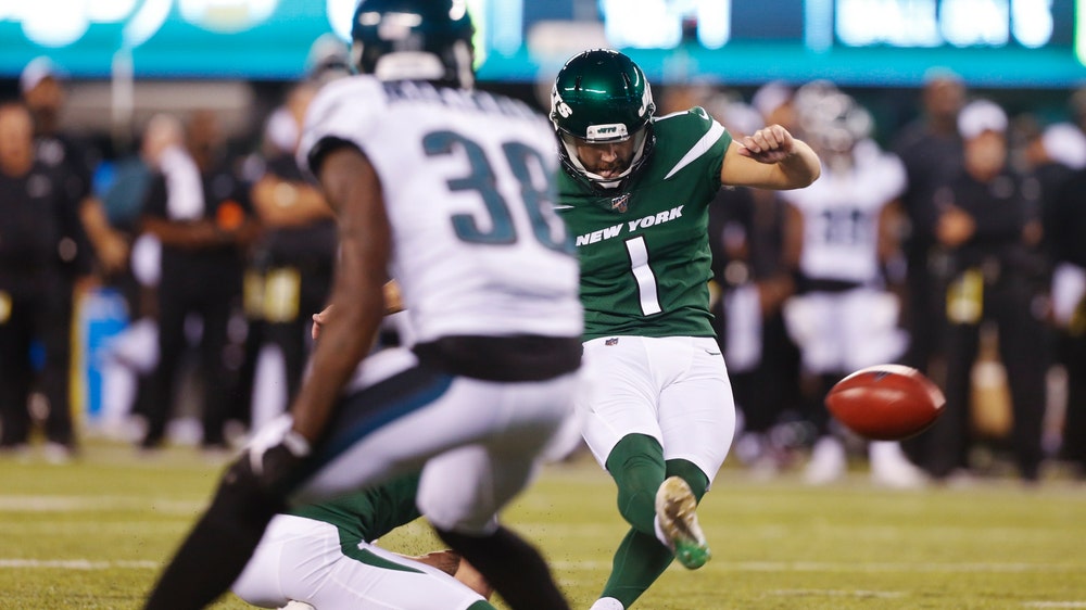 Bertolet kicks 2 FGs, misses 3 in Jets' 6-0 win over Eagles