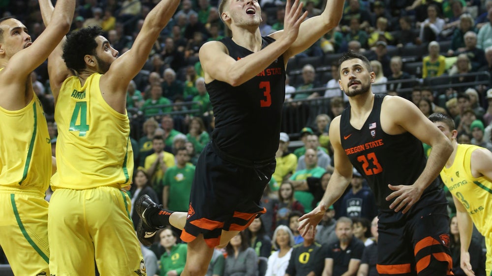 Tinkle scores 28 to help Oregon State beat Oregon 77-72