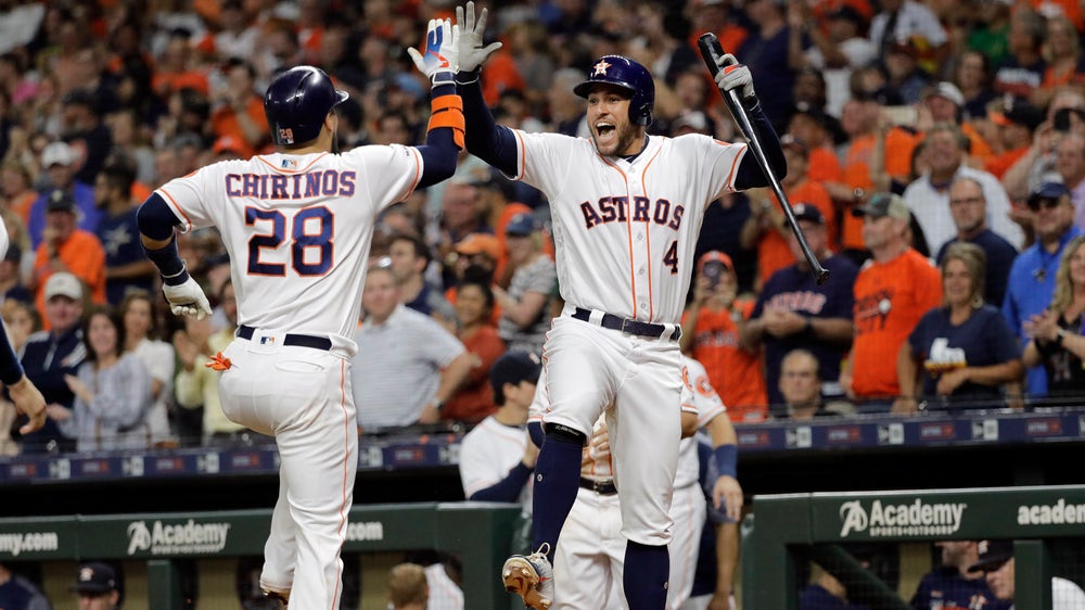 Astros hit MLB-record 6 HRs in 2 innings, beat A's 15-0